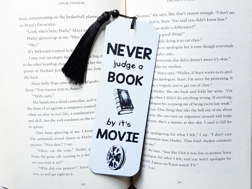 Bookmark, Never judge a Book by it's Movie by Dame Jo HueForge model: Bookmark, Never judge a Book by it's Movie by Dame Jo