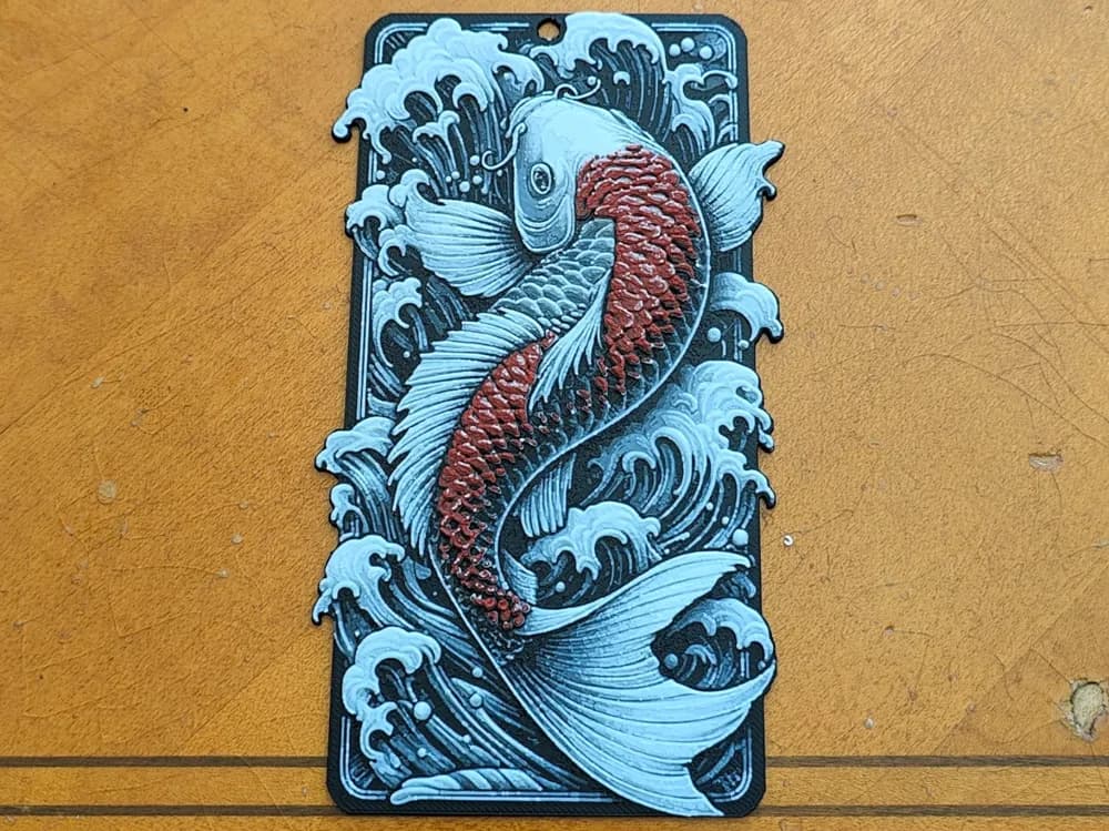 Koi Fish Carp Bookmark - Version 1 - Hueforge by Sarge HueForge model: Koi Fish Carp Bookmark - Version 1 - Hueforge by Sarge