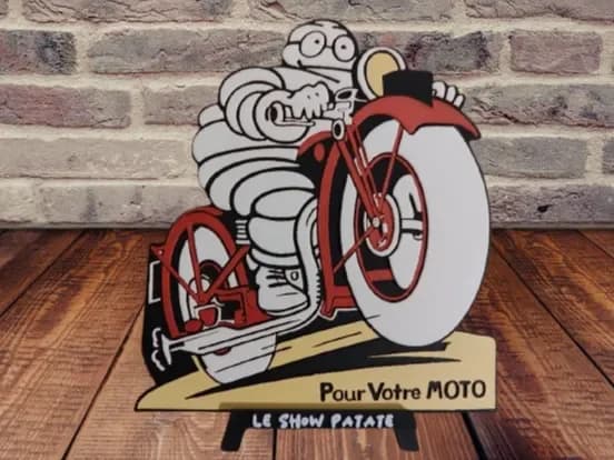 Plaque Vintage Michelin Moto Hueforge by leshowpatate HueForge model: Plaque Vintage Michelin Moto Hueforge by leshowpatate