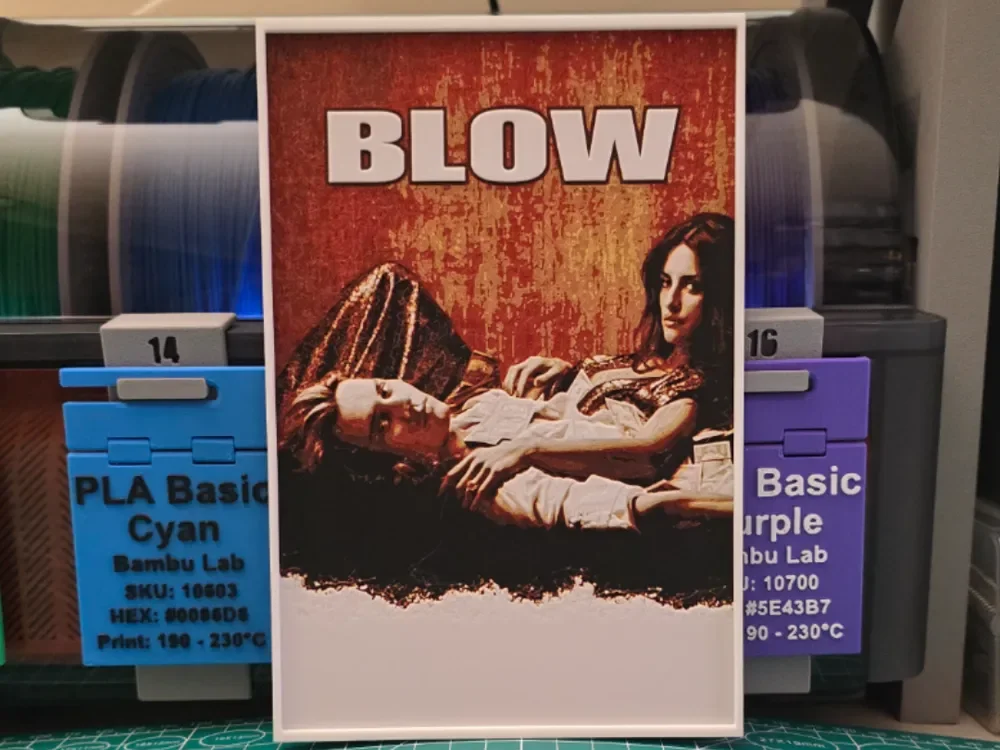 Blow Movie Poster - Hueforge Art by Lumpy3D HueForge model: Blow Movie Poster - Hueforge Art by Lumpy3D