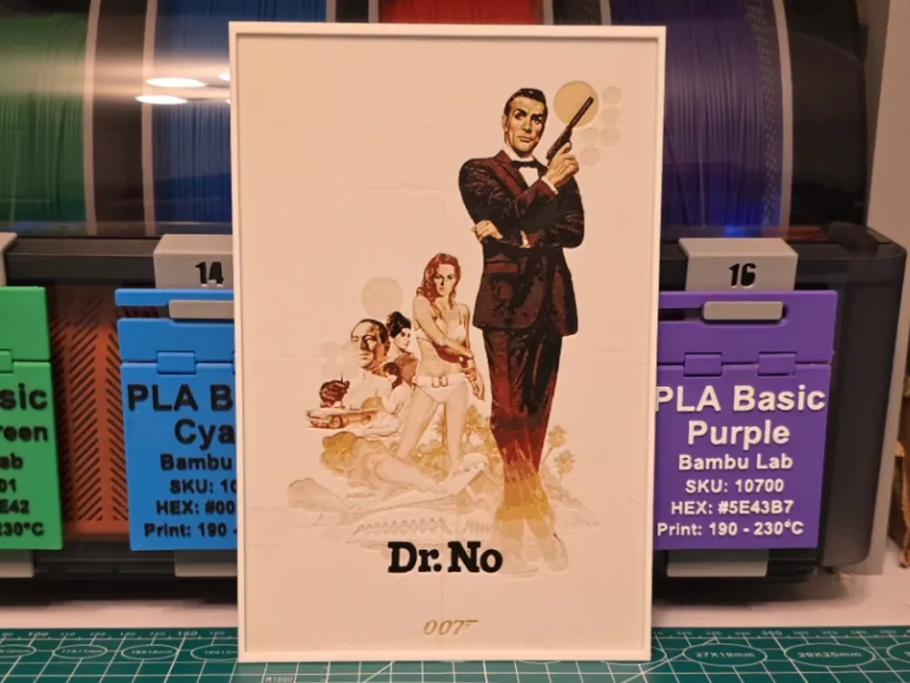 007 Dr. No Movie Poster - Hueforge Art by Lumpy3D HueForge model: 007 Dr. No Movie Poster - Hueforge Art by Lumpy3D