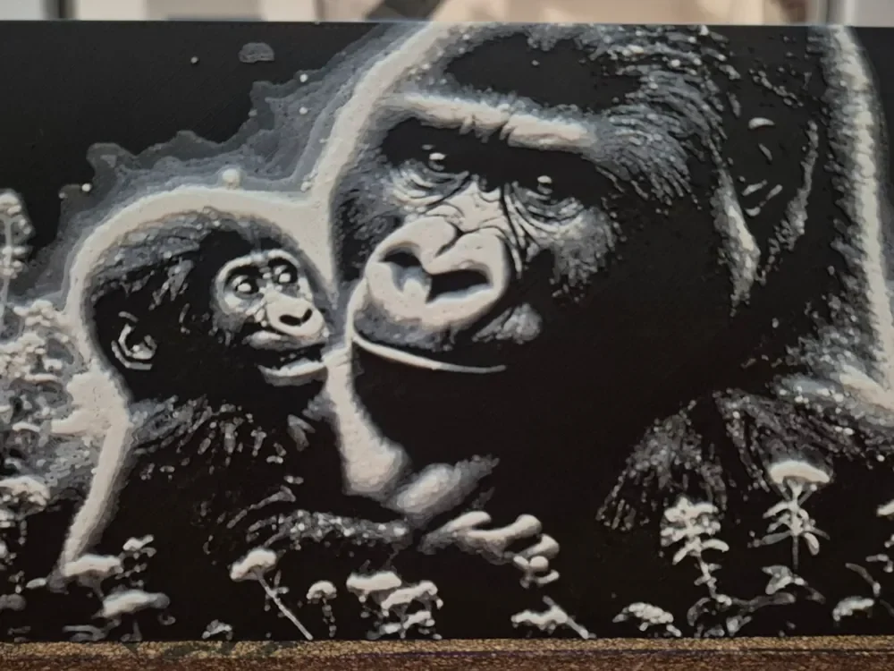 Gorilla and baby by Buntsta HueForge model: Gorilla and baby by Buntsta