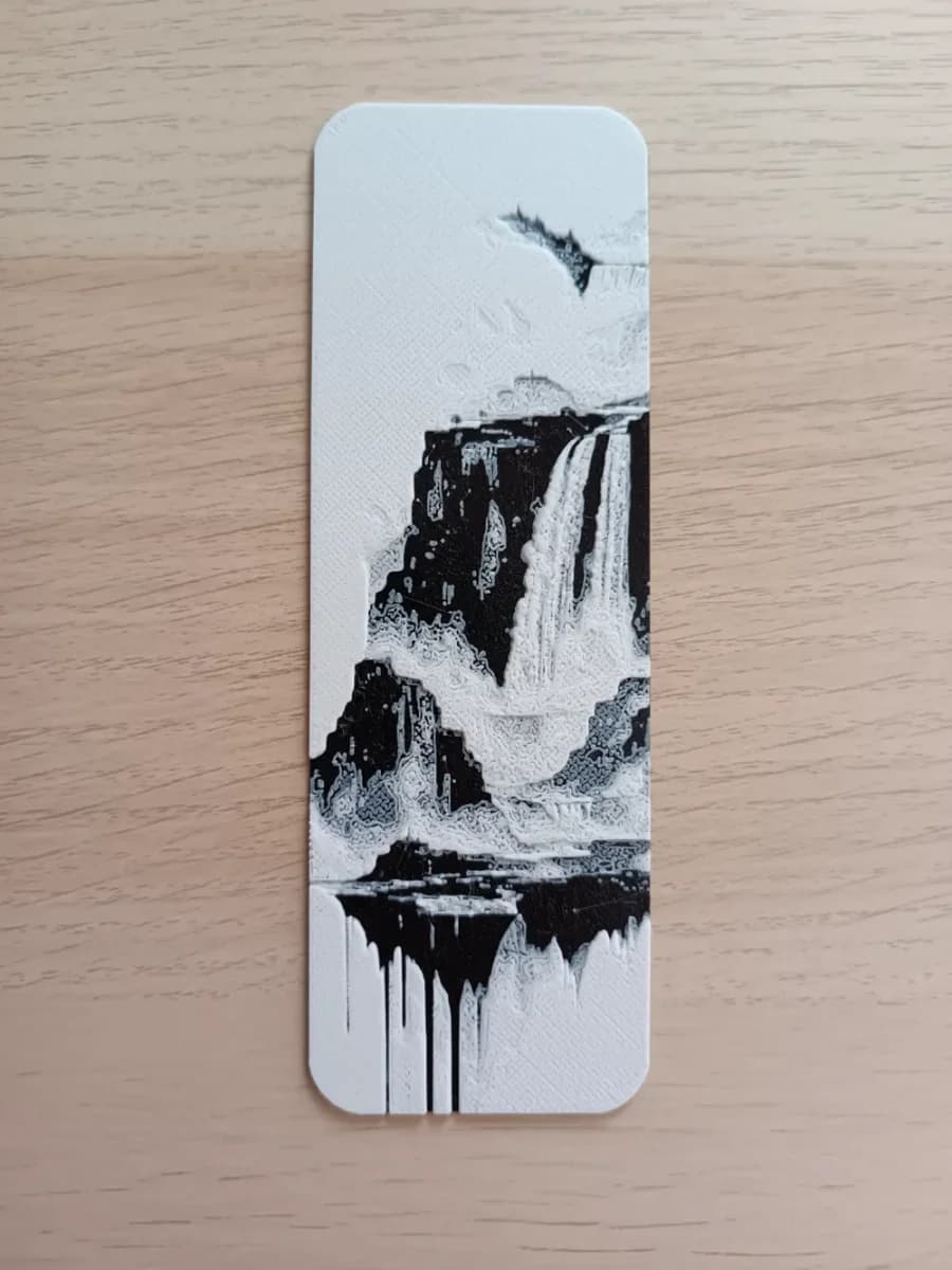Waterfall Landscape Bookmark by Atrus Design HueForge model: Waterfall Landscape Bookmark by Atrus Design