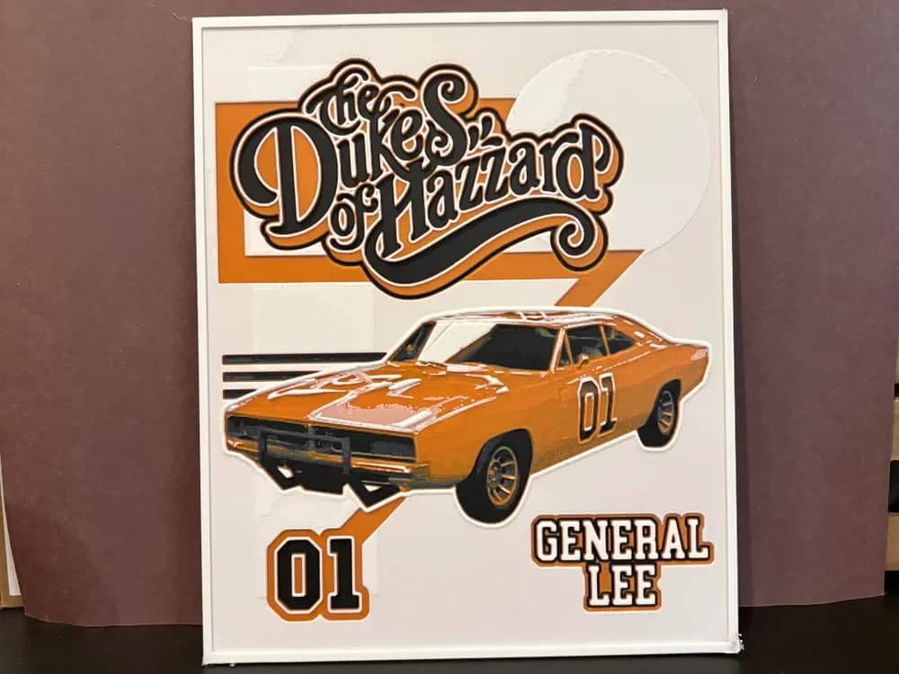 The Dukes of Hazzard - General Lee by Estiv HueForge model: The Dukes of Hazzard - General Lee by Estiv