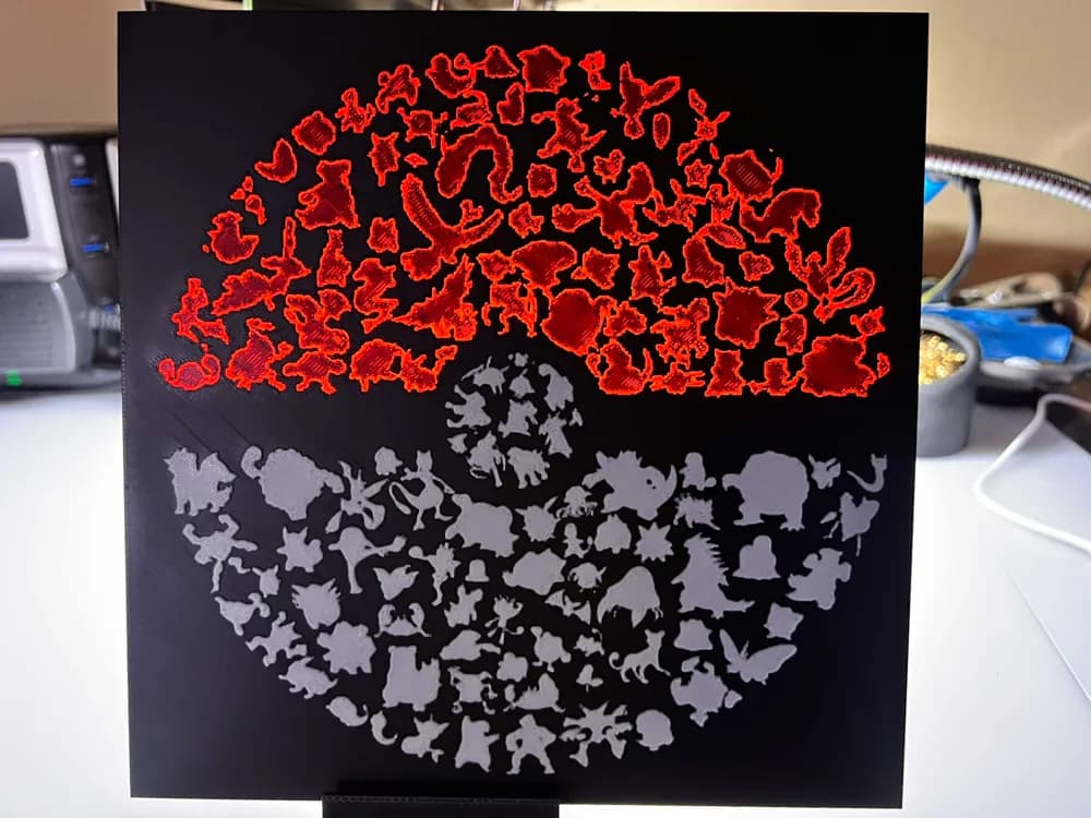 HueForge model: Pokéball - For Lighted Box by 3djd