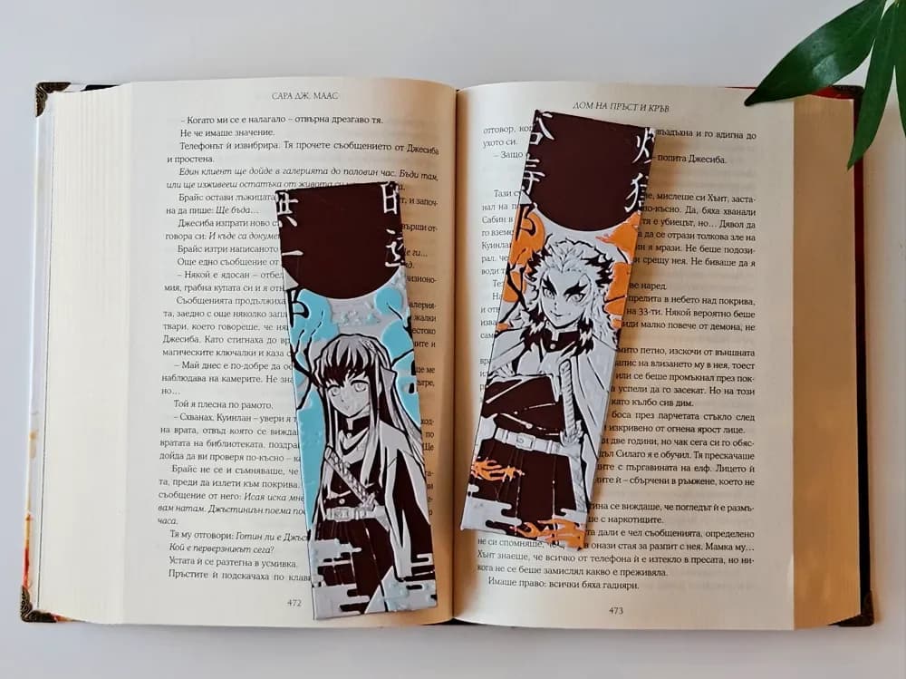 Rengoku & Muichiro - Demon Slayer Bookmarks Set8/8 by C3D HueForge model: Rengoku & Muichiro - Demon Slayer Bookmarks Set8/8 by C3D