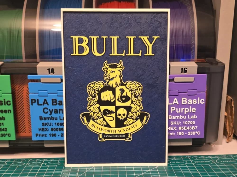 Bully Game Poster - Hueforge Art by Lumpy3D HueForge model: Bully Game Poster - Hueforge Art by Lumpy3D