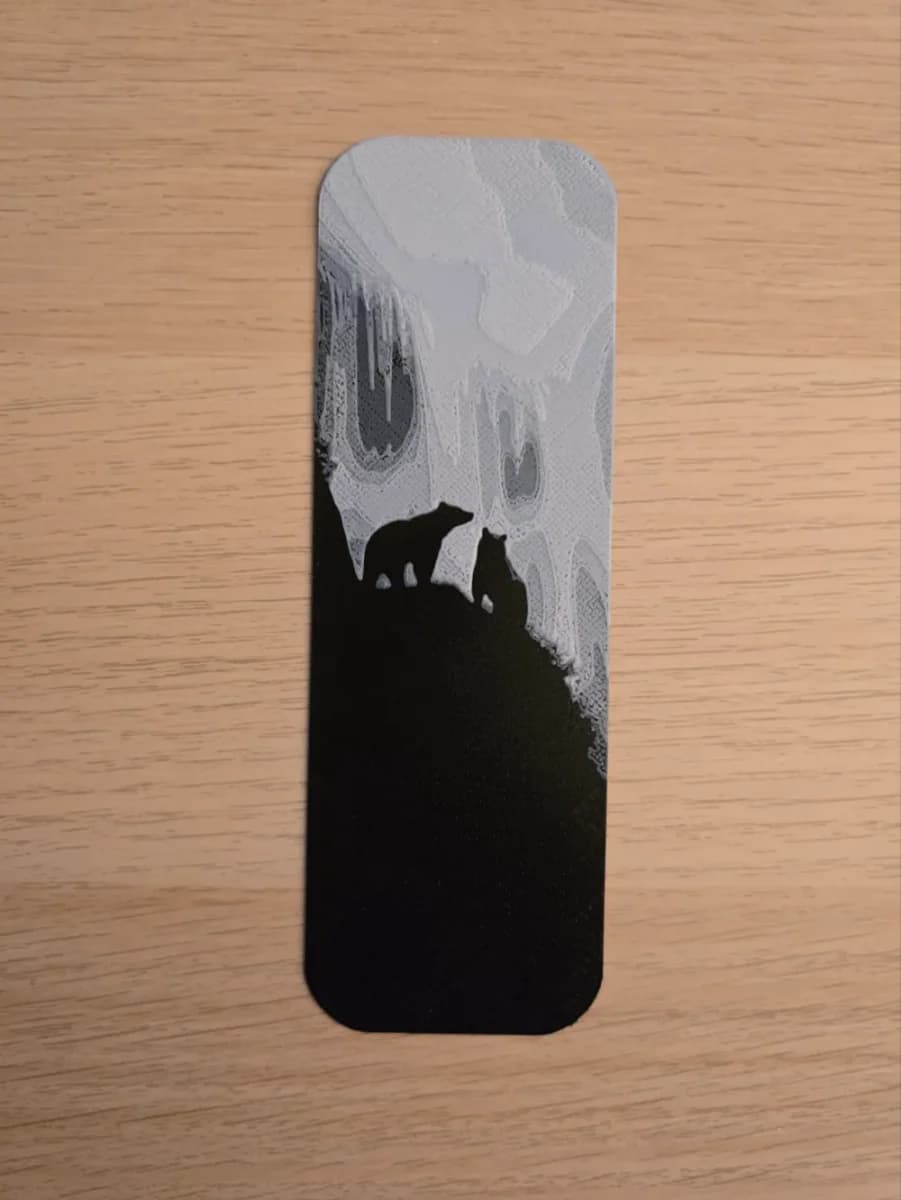 Bears Waterfall Bookmark by Atrus Design HueForge model: Bears Waterfall Bookmark by Atrus Design