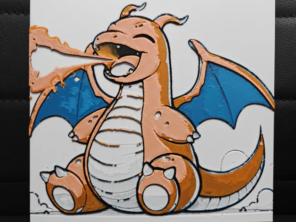 HueForge model: Dragonite by TheHueforgeLady