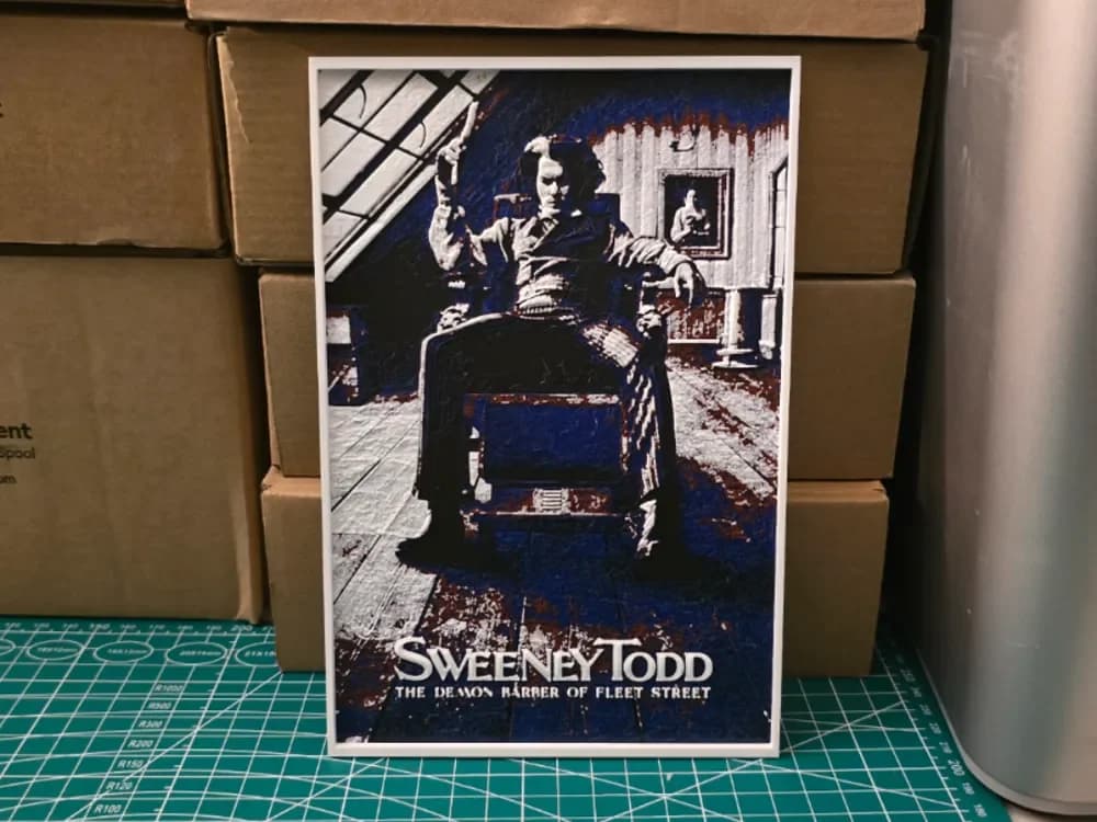 Sweeney Todd Movie Poster - Hueforge Art by Lumpy3D HueForge model: Sweeney Todd Movie Poster - Hueforge Art by Lumpy3D