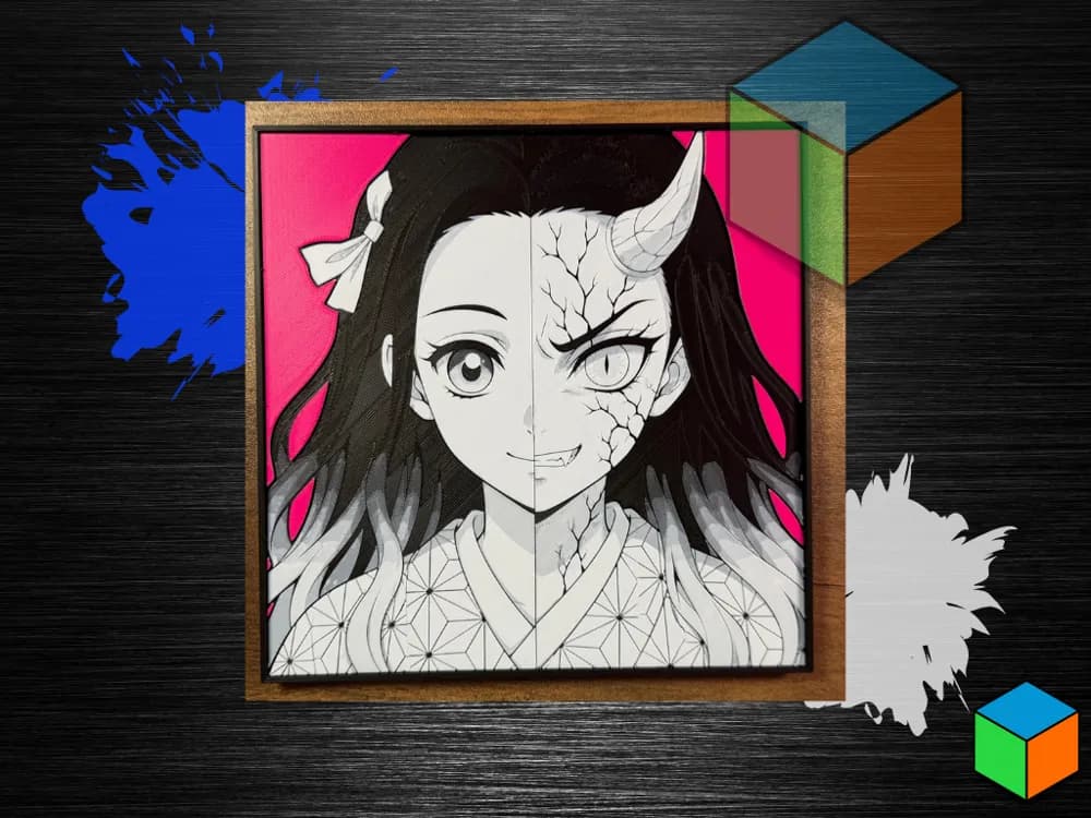 Nezuko Kamado — HueForge Wall Art Nezuko Kamado — HueForge Wall Art