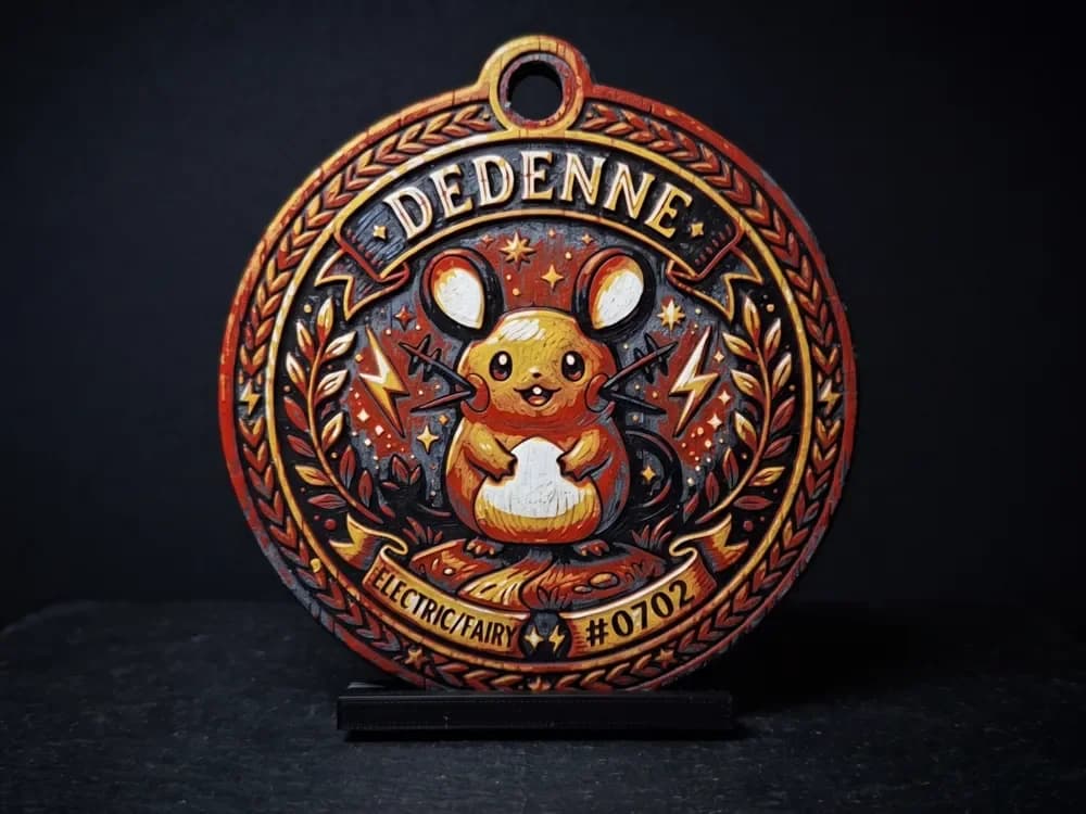 Dedenne #0702 - Pokemon Ornament by LED HueForge model: Dedenne #0702 - Pokemon Ornament by LED