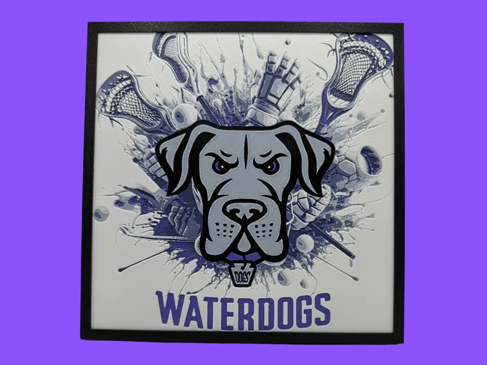 Philadelphia Waterdogs - Premiere Lacrosse League by Canadian Gamer HueForge model: Philadelphia Waterdogs - Premiere Lacrosse League by Canadian Gamer