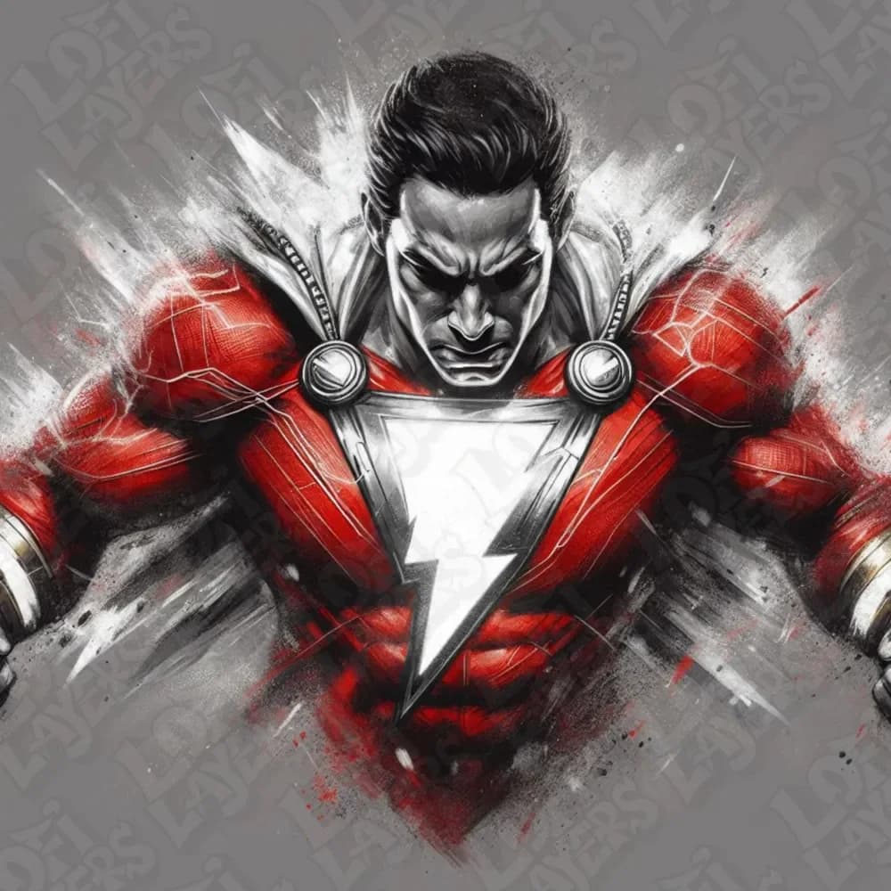 Shazam Hueforge by LoFi Layers HueForge model: Shazam Hueforge by LoFi Layers