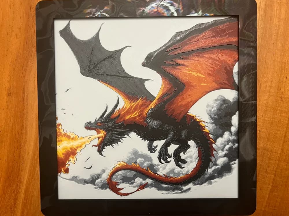 HueForge model: Fire Breathing Dragon by JustBe 3D Printing