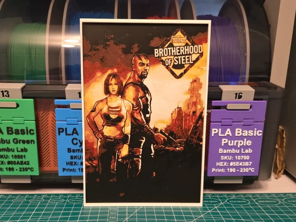 Fallout: Brotherhood of Steel - Hueforge Art by Lumpy3D HueForge model: Fallout: Brotherhood of Steel - Hueforge Art by Lumpy3D