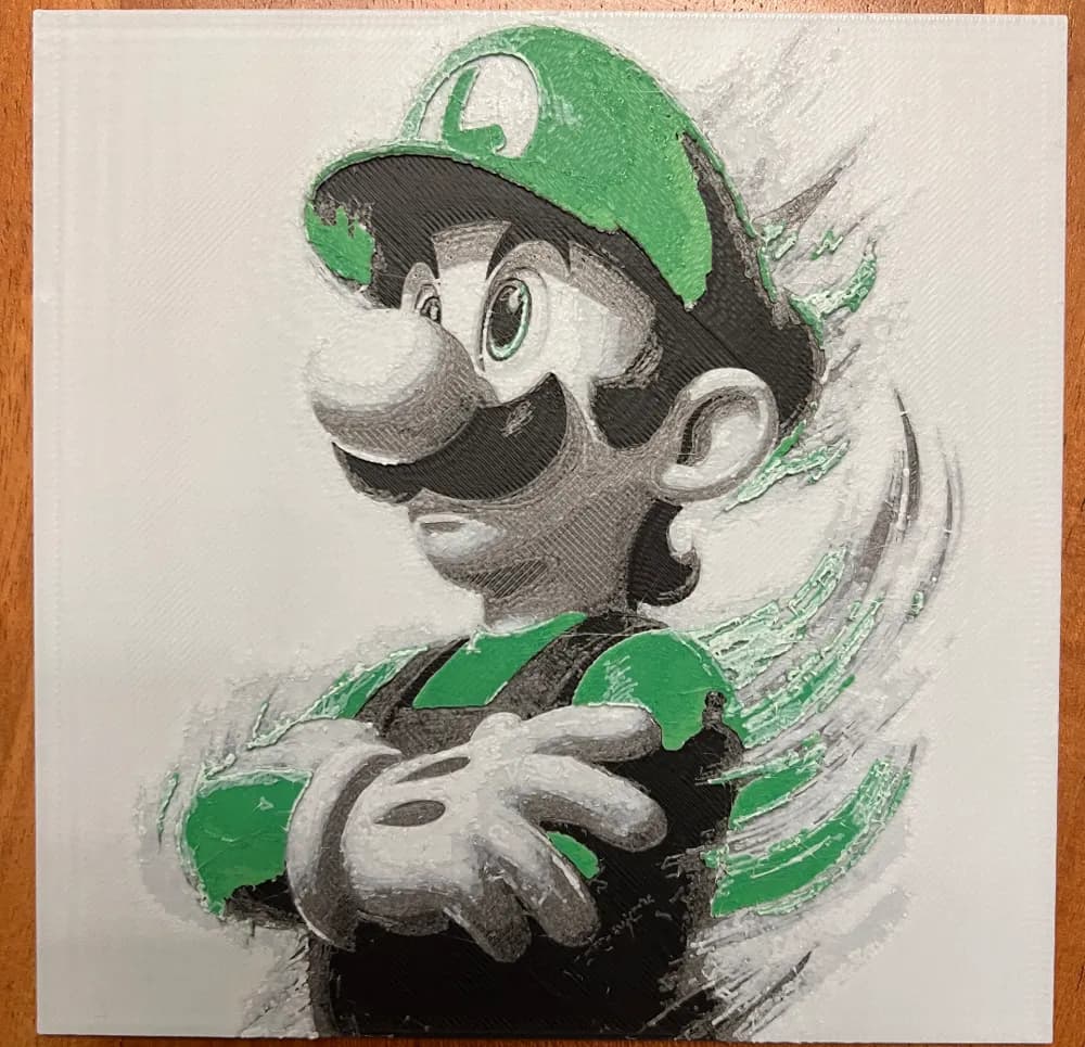 HueForge model: Luigi by JustBe 3D Printing