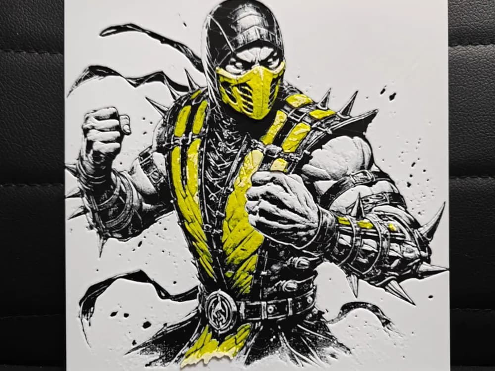 HueForge model: Scorpion Mortal Kombat by TheHueforgeLady