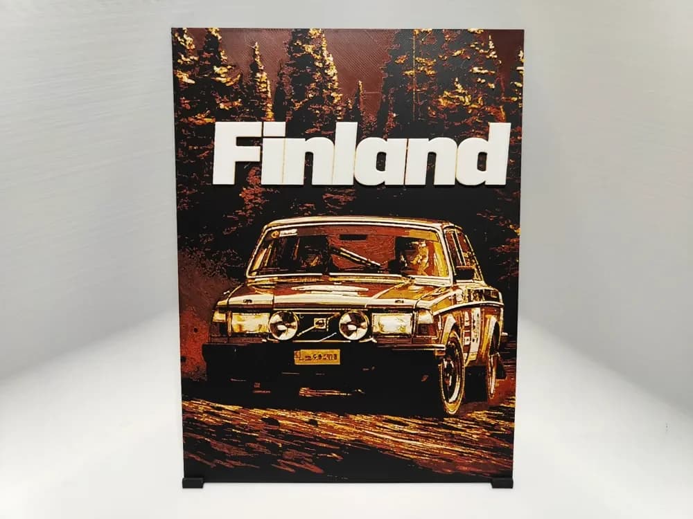 Finland Rally Poster - Hueforge by BeaN HueForge model: Finland Rally Poster - Hueforge by BeaN