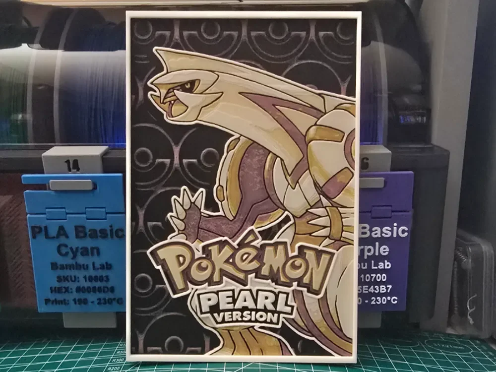 Pokémon Pearl Version Poster - Hueforge Art by Lumpy3D HueForge model: Pokémon Pearl Version Poster - Hueforge Art by Lumpy3D