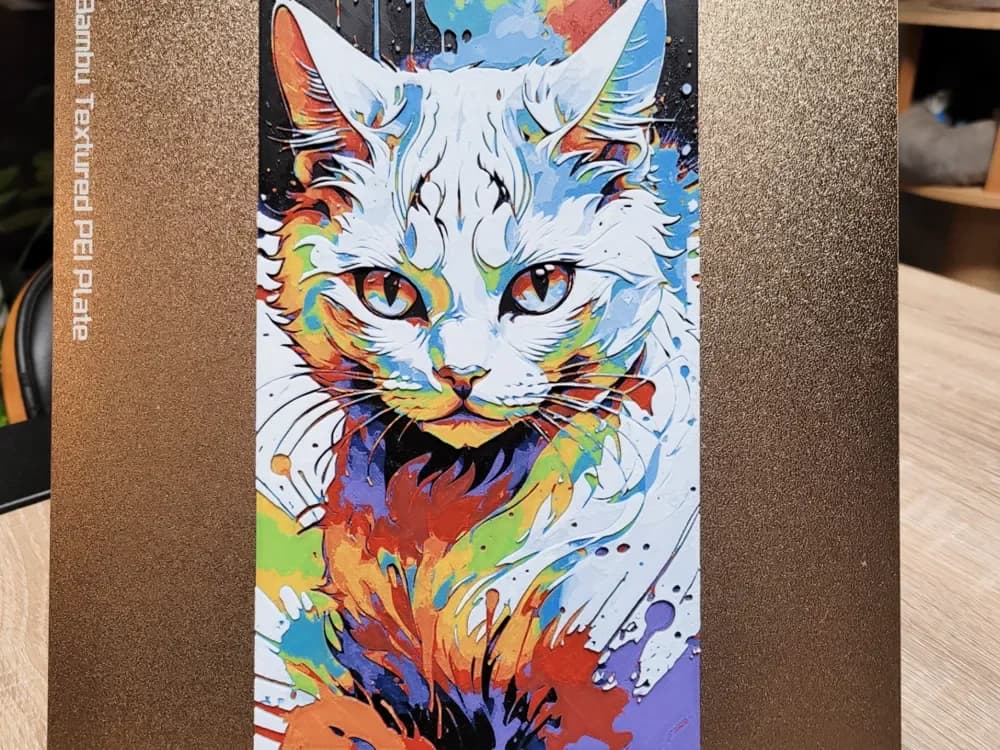 Painter cat 2, colorful cat - Hueforge 134x235 by Vincent111 HueForge model: Painter cat 2, colorful cat - Hueforge 134x235 by Vincent111
