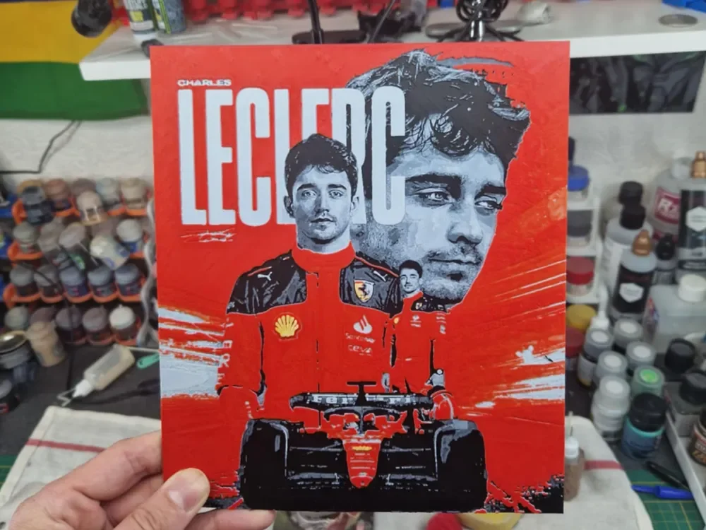 Charles LECLERC Hueforge by Dakiren HueForge model: Charles LECLERC Hueforge by Dakiren