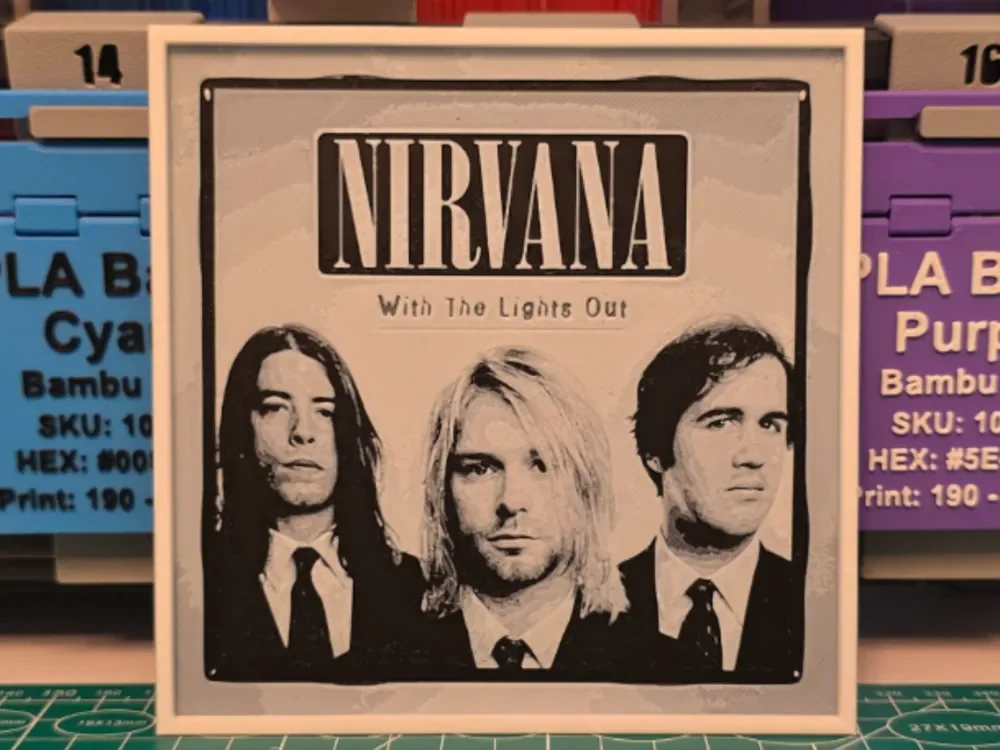Nirvana "With the Lights Out" Album - Hueforge Art by Lumpy3D HueForge model: Nirvana "With the Lights Out" Album - Hueforge Art by Lumpy3D