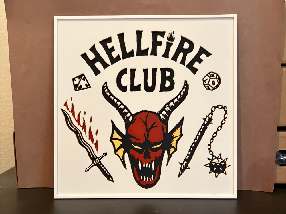 Stranger Things - Hellfire Club Hueforge by Estiv HueForge model: Stranger Things - Hellfire Club Hueforge by Estiv