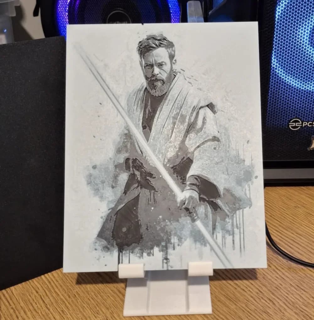 Obi wan - Star wars Hueforge - 4 colours by 3dGlow HueForge model: Obi wan - Star wars Hueforge - 4 colours by 3dGlow