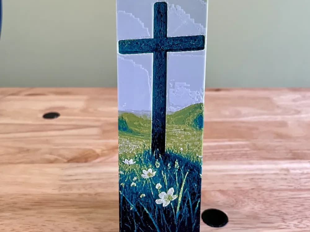 A Spring Cross Bookmark by 3D_Forged HueForge model: A Spring Cross Bookmark by 3D_Forged