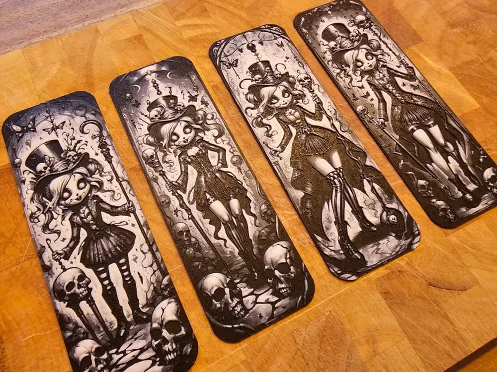 "Bookmark" Set of Gothic styled Girl by BLUSH Designs HueForge model: "Bookmark" Set of Gothic styled Girl by BLUSH Designs