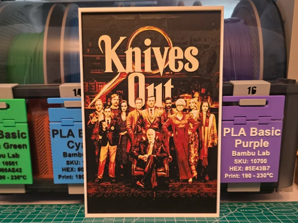 HueForge model: Knives Out Movie Poster - Hueforge Art by Lumpy3D