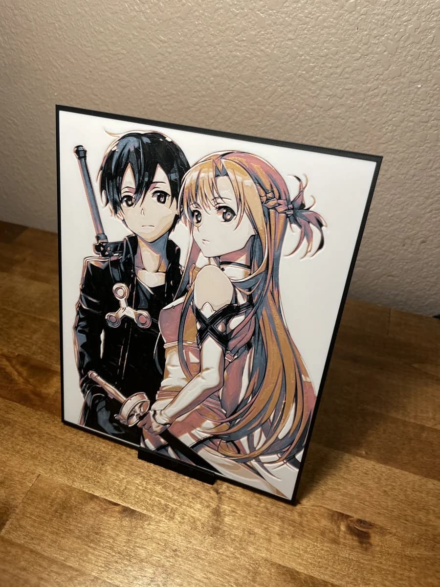 Kirito and Asuna - Sword Art Online by Cloudy Nostalgia HueForge model: Kirito and Asuna - Sword Art Online by Cloudy Nostalgia