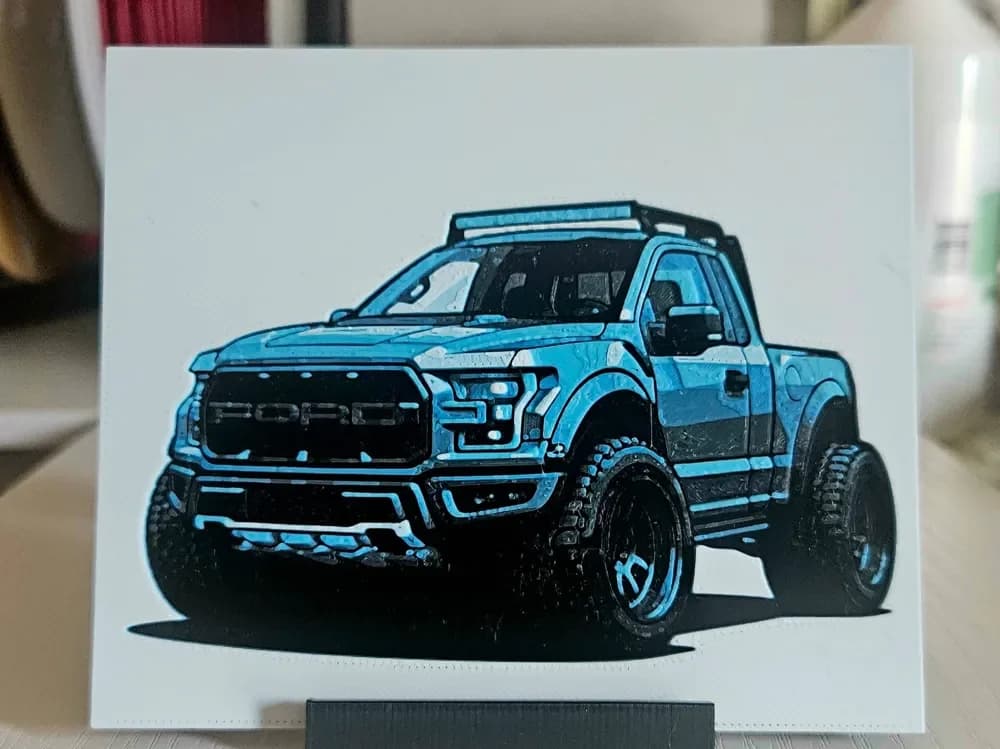 Ford Truck by Mano's 3d_Art HueForge model: Ford Truck by Mano's 3d_Art