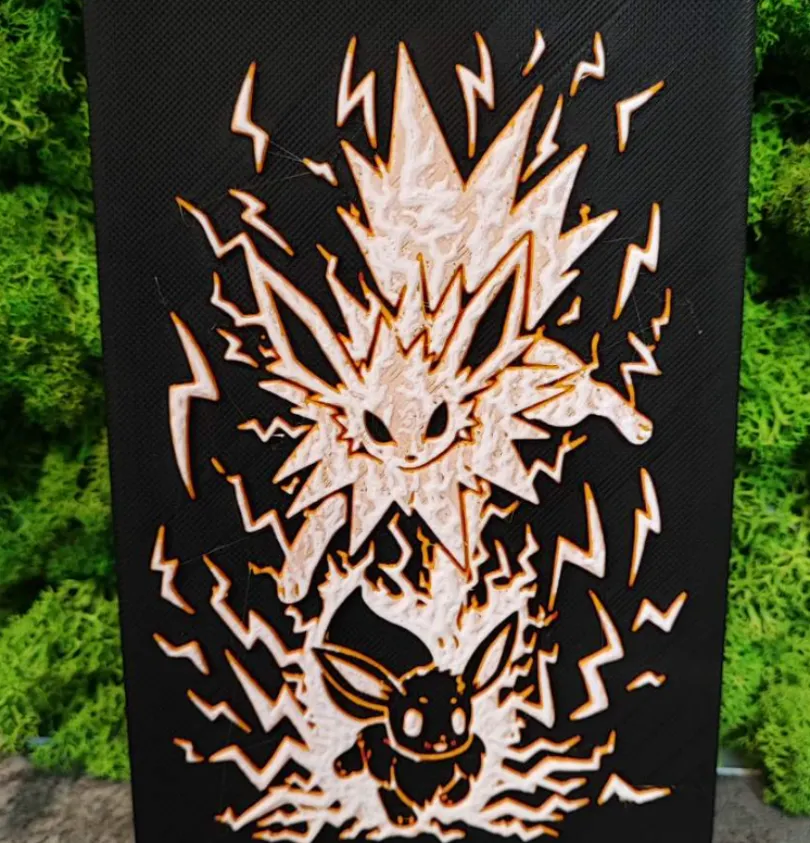 Pokemon evolve by Garuda3D HueForge model: Pokemon evolve by Garuda3D