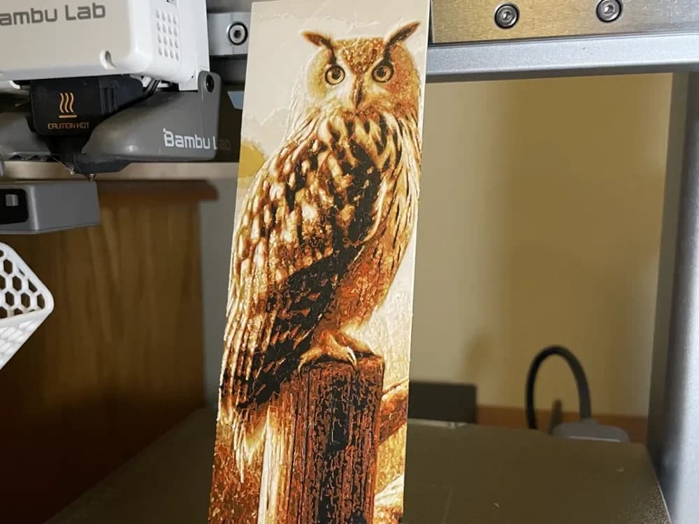 Owl Bookmark by 3D_Forged HueForge model: Owl Bookmark by 3D_Forged
