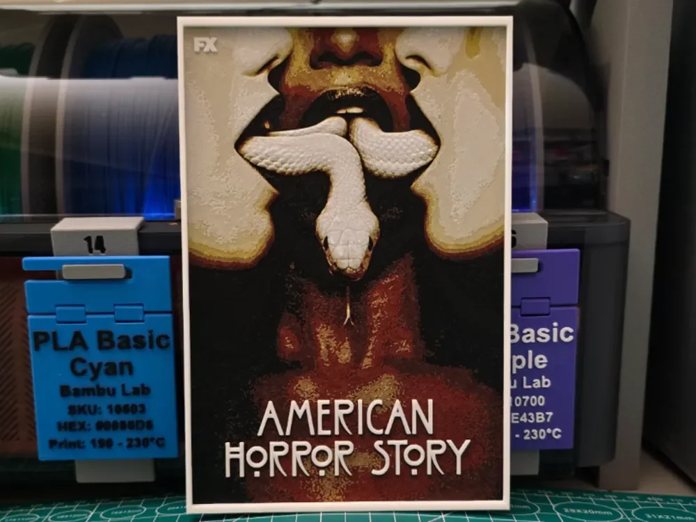 American Horror Story Poster - Hueforge Art by Lumpy3D HueForge model: American Horror Story Poster - Hueforge Art by Lumpy3D