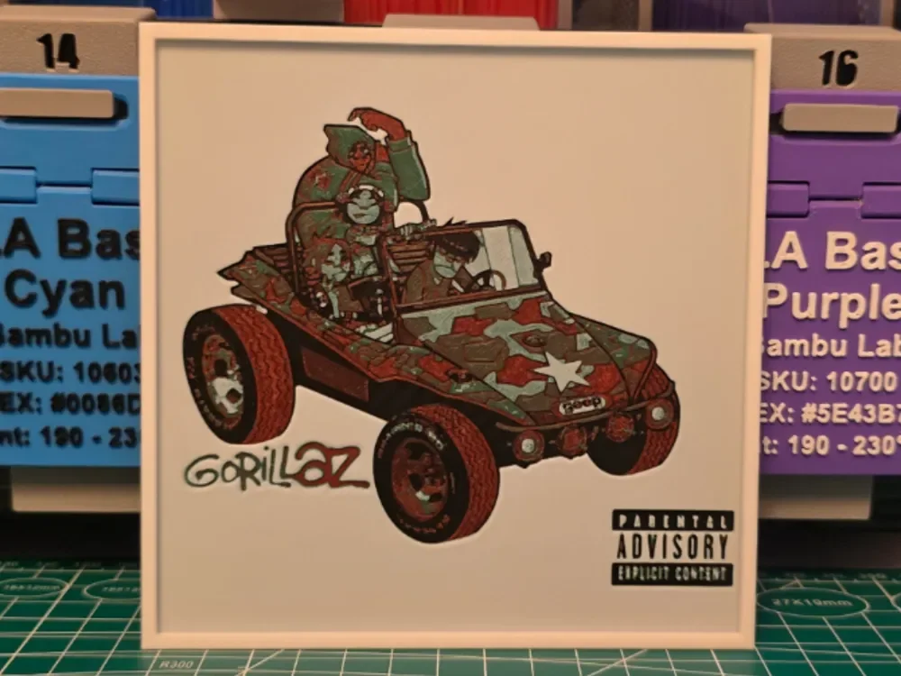 Gorillaz "Gorillaz" Album Art - Hueforge by Lumpy3D HueForge model: Gorillaz "Gorillaz" Album Art - Hueforge by Lumpy3D