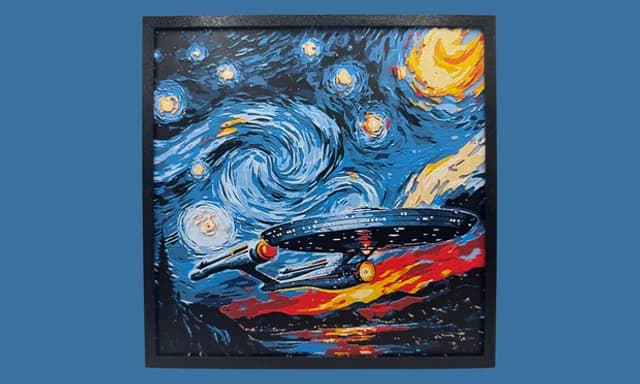 Star Trek Enterprise - Starry Night Hueforge by Canadian Gamer HueForge model: Star Trek Enterprise - Starry Night Hueforge by Canadian Gamer