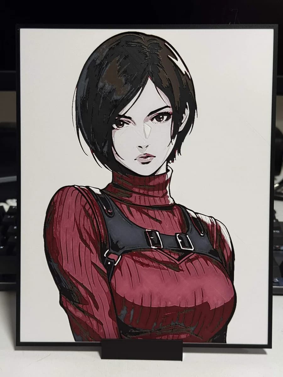 Ada Wong by Strata Prints HueForge model: Ada Wong by Strata Prints