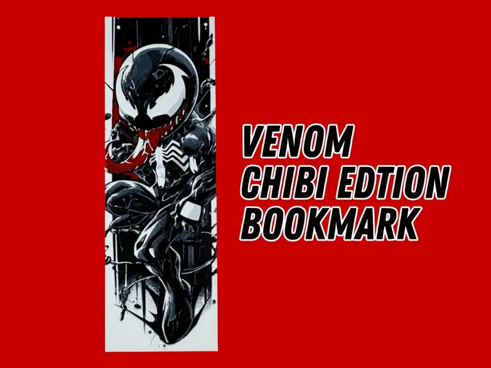 Venom - Chibi Edition - Bookmark by Canadian Gamer HueForge model: Venom - Chibi Edition - Bookmark by Canadian Gamer