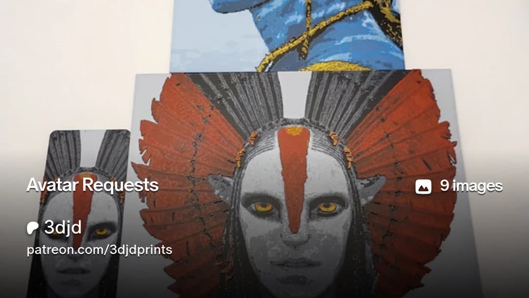 Avatar by 3djd HueForge model: Avatar by 3djd