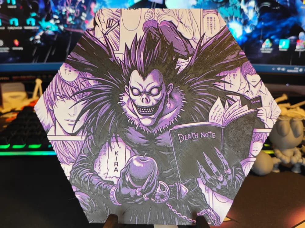 Hueforge Ryuk de Death Note en modo panal by JGz3DMaker HueForge model: Hueforge Ryuk de Death Note en modo panal by JGz3DMaker