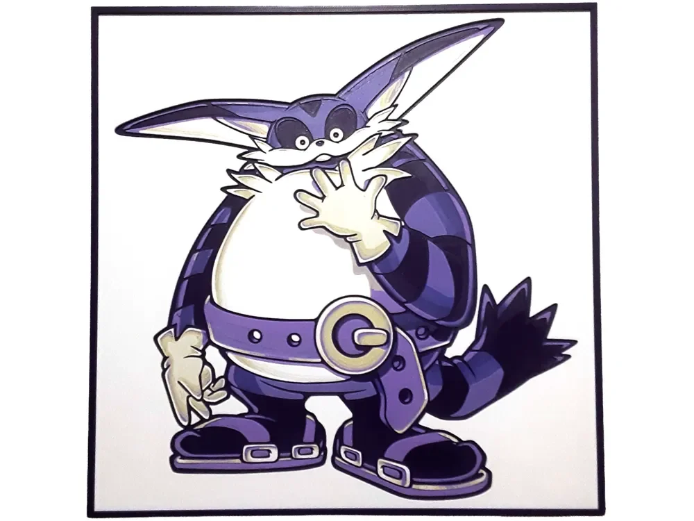 HueForge model: Big the Cat Hueforge Sonic the Hedgehog Sega by Elsie Moonshadow