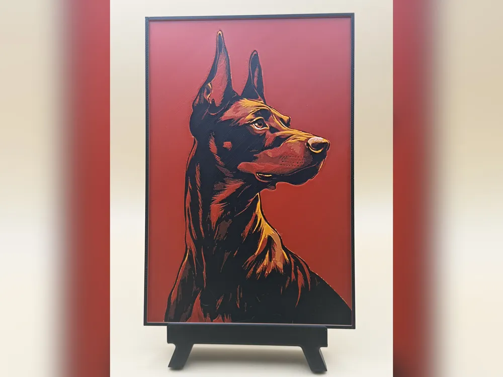Doberman Portrait HueForge Print Doberman Portrait HueForge Print
