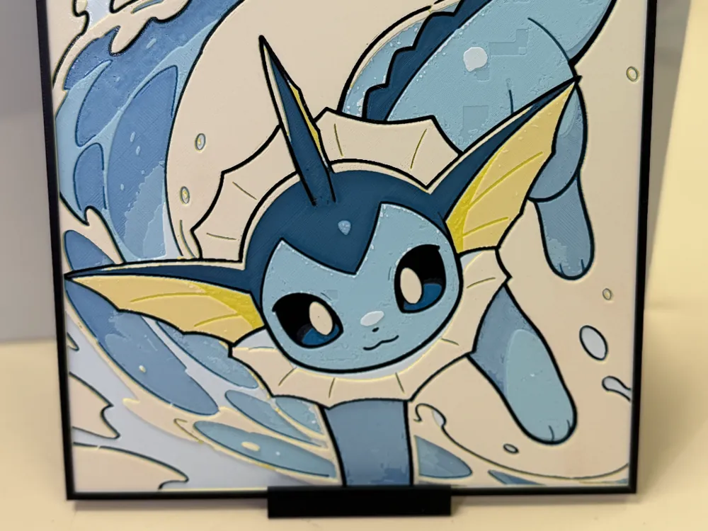 Pokemon Hueforge - Vaporeon by MonkeyForge 3D HueForge model: Pokemon Hueforge - Vaporeon by MonkeyForge 3D