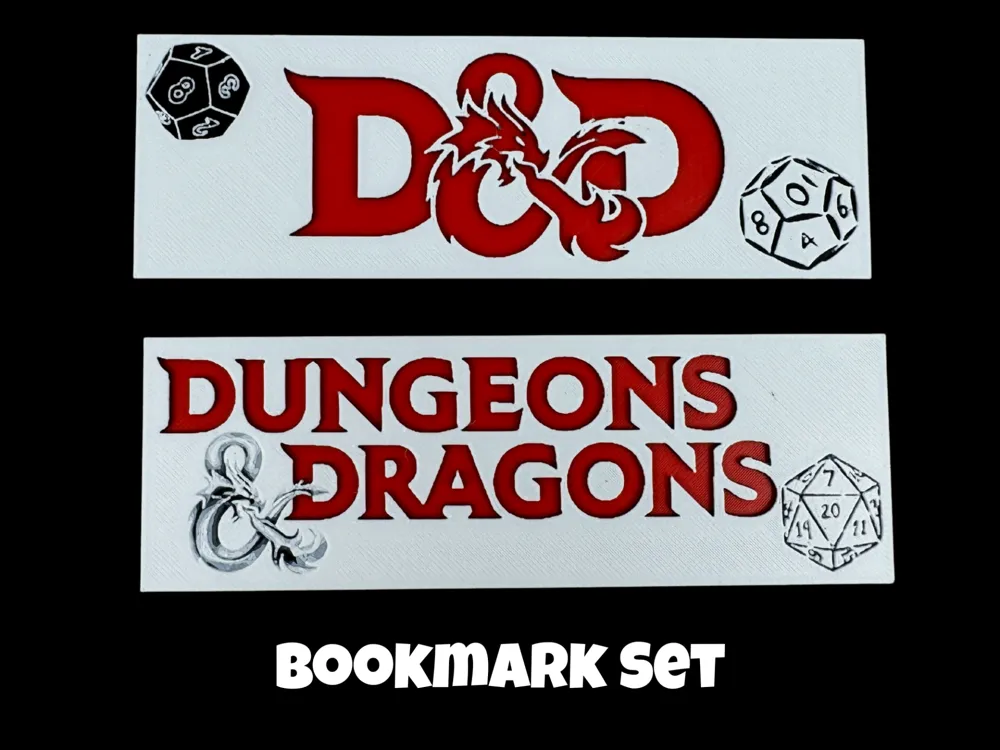 Dungeons and Dragons - Bookmark Set by Canadian Gamer HueForge model: Dungeons and Dragons - Bookmark Set by Canadian Gamer
