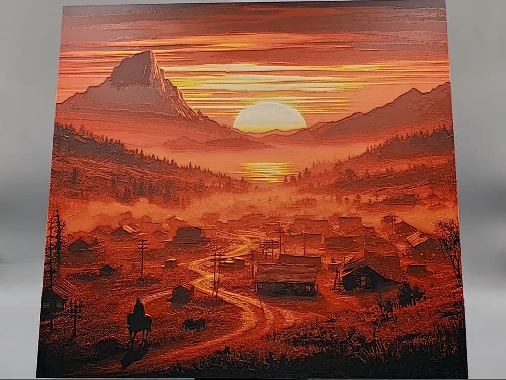 Wild West Sunrise - Hueforge by Sarge HueForge model: Wild West Sunrise - Hueforge by Sarge