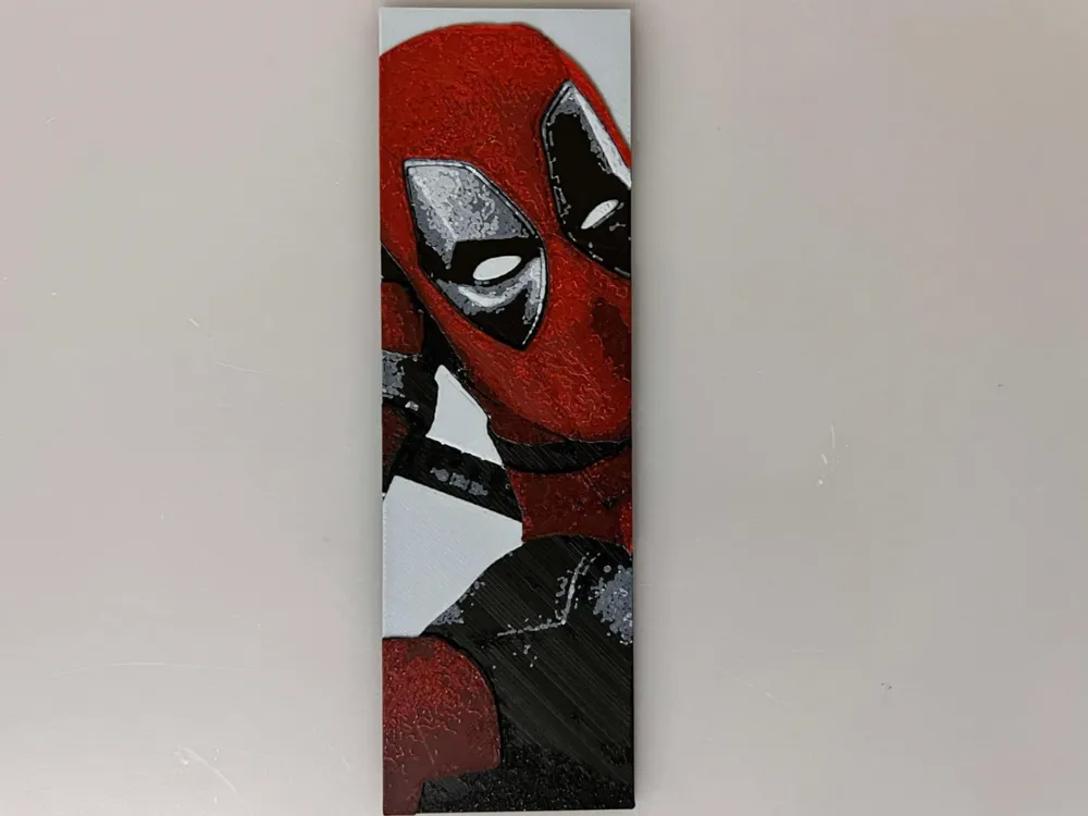 Deadpool Rest Pose - Bookmark by 3djd HueForge model: Deadpool Rest Pose - Bookmark by 3djd
