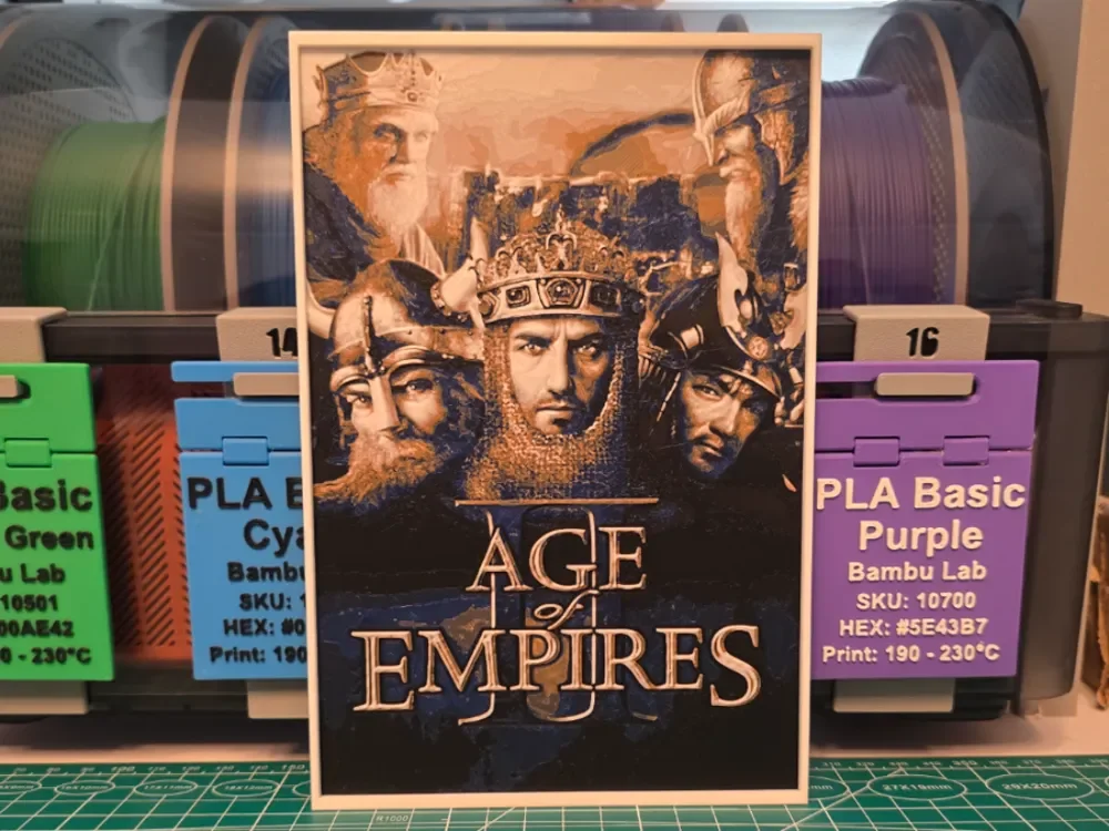 Age of Empires II Poster - Hueforge Art by Lumpy3D HueForge model: Age of Empires II Poster - Hueforge Art by Lumpy3D